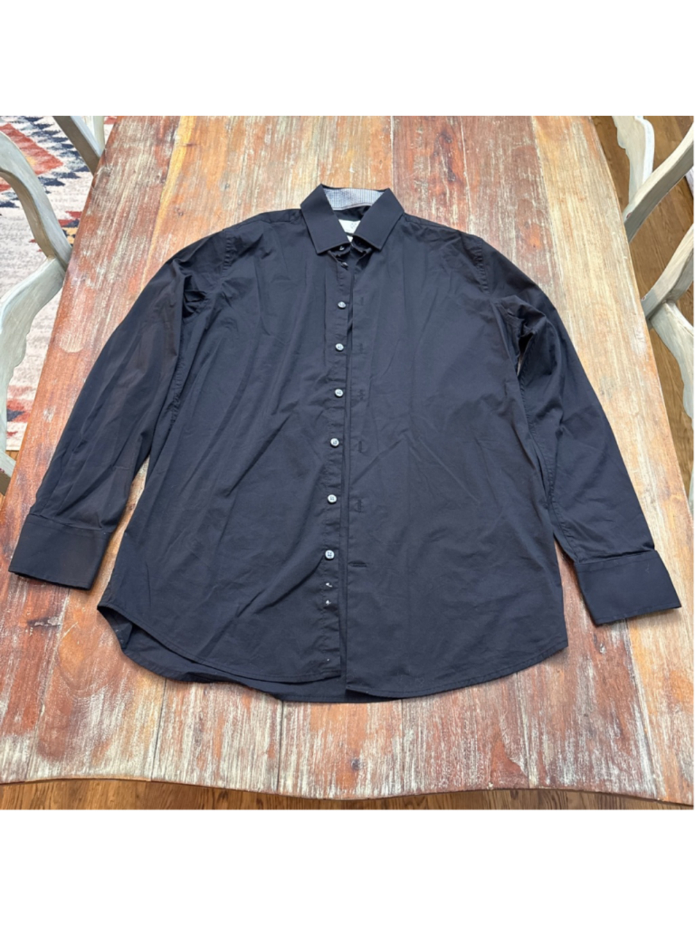 Christian Lacroix Black Dress Shirt Medium Stretch